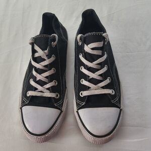 Airwalk Black White Lace Up Low Top Canvas Sneakers Size size 11